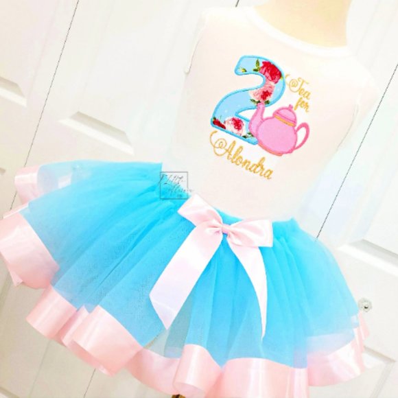 Tea for Two Birthday Outfit Shirt | Lets ParTea Birthday Theme | Tea Party Birth - Picture 1 of 4